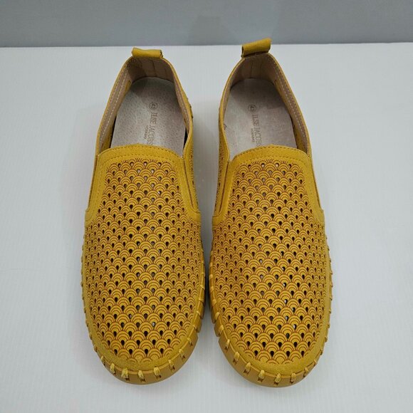 NEW Ilse Jacobsen Tulip 140 Sneaker Women EU 43 Yellow Slip On Travel Minimalist - Picture 4 of 13